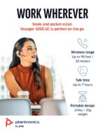 Poly Voyager 5200 UC Wireless Headset & Charging Case (Plantronics) - Single-Ear Headset w/Noise-Canceling Mic - Connect Mobile/Mac/PC via Bluetooth - Works w/Teams, Zoom - Image 5