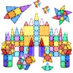 PicassoTiles 100 Piece Set 100pcs Magnet Building Tiles Clear Magnetic 3D Blocks Construction Playboards, Creativity Beyond Imagination, Inspirational, Recreational, Educational Conventional