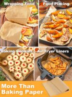 SMARTAKE 200 Pcs Parchment Paper Baking Sheets, 12x16 Inches Non-Stick Precut Baking Parchment, Perfect for Baking Grilling Air Fryer Steaming Bread Cup Cake Cookie and More (Unbleached) - Image 6