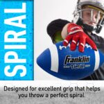 Franklin Sports Football - Grip-Rite 100 - Kids Junior Size - Youth Football - Durable Outdoor Rubber Football - Blue / White - Image 4