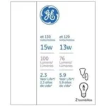 GE Classic 15-Watt Dimmable A15 Light Fixture 42803 E26 Medium Base Incandescent Light Bulb (2-Pack) - Image 2