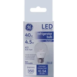 GE LED Light Bulbs, Refrigerator or Freezer Light Bulb, 4.5 Watt, Daylight (1 Pack)