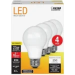 Feit Electric A19 E26 (Medium) LED Bulb Soft White 25 Watt Equivalence 4