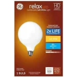 GE Relax 60-Watt EQ Soft White Dimmable Globe Light Bulb