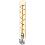 GE Lighting Vintage Style LED Tube Light Bulb, 5 Watts (60 Watt Equivalent) Warm Candle Light, Amber Glass, Medium Base, Dimmable (1 Pack)