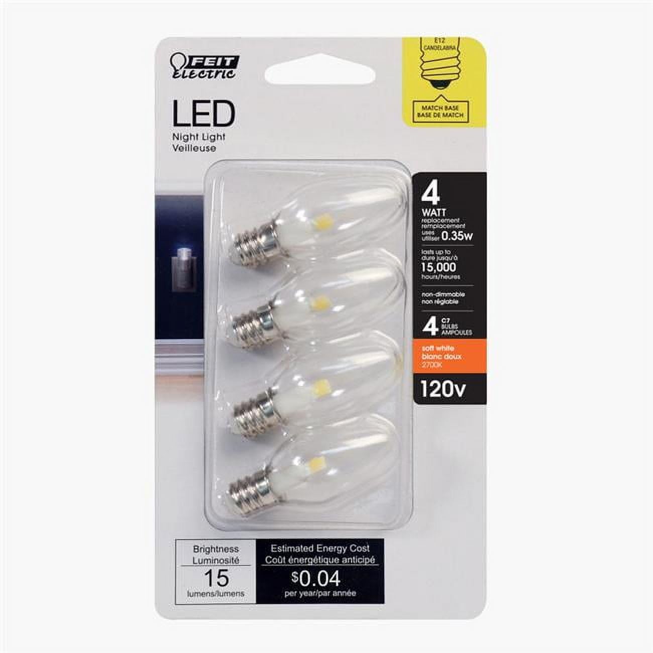 616NrfoBxrL._AC_SL1300_ BULB C7 E12 SW 4W 4PK4 - Image 1