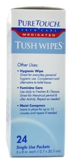Tush Wipes for Adults 24 Individual Flushable Moist Wipes - Image 3
