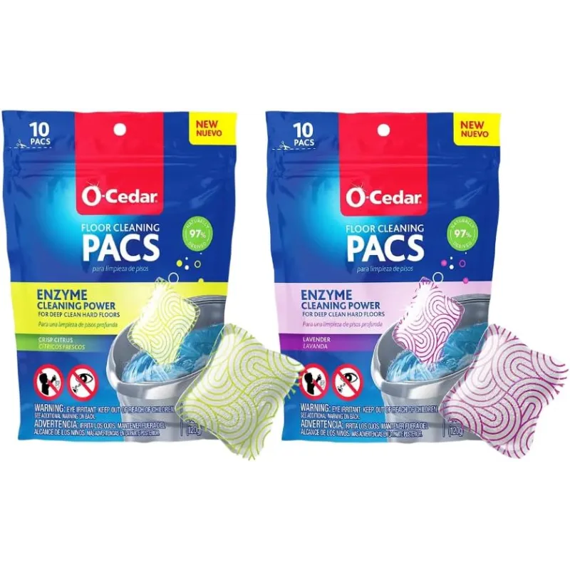 61WjFaPdJcL._AC_SL1000_ O-Cedar Floor Cleaning 20ct Pacs with Citrus Scent 10ct (1- Pack) and Lavender Scent 10ct (1-Pack) - Image 1