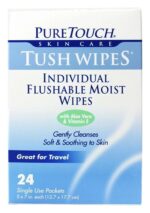 Tush Wipes for Adults 24 Individual Flushable Moist Wipes