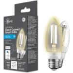 GE CYNC Smart LED Light Bulb, B11 Candle Light Bulb, Works with Amazon Alexa and Google Home, WiFi Light, 60W Equivalent, Soft White, Medium Base (Pack of 2)