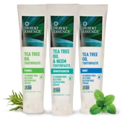 Desert Essence Natural Tea Tree Oil and Neem Toothpaste, Wintergreen,6.25 Oz, Pack of 3