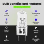Feit 20W Xenon G8 Bi-Pin Halogen Bulb 3-Pack 3000K Dimmable - Image 7