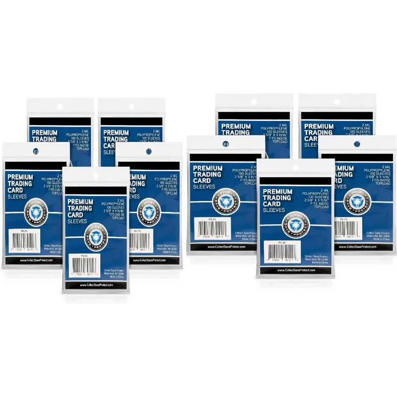 81jRsmJPEnL._AC_SL1500_ 1000 Premium Penny Sleeves – Ultra-Clear 2mil Trading Card Protectors for Standard Size Cards – Fits Baseball, Football, Basketball, and TCG – Bulk Pack (100/500/1000 Count) - Image 1
