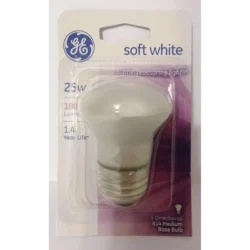 GE - Foco interior R14 de 25 W, blanco suave